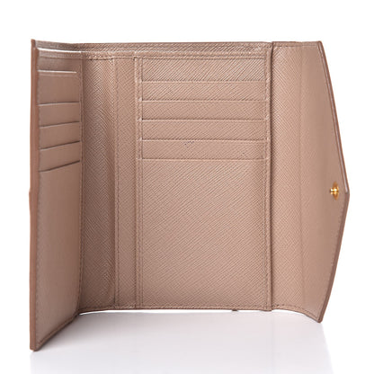 Prada Saffiano Compact Envelope Wallet Cammeo 5 of 10