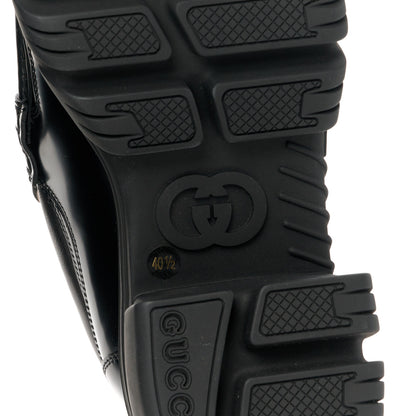 Gucci Magnum Calfskin Nappa Samoa Womens Horsebit Platform Chunky Lug Sole 40mm Loafers 40.5 Black 7 of 11