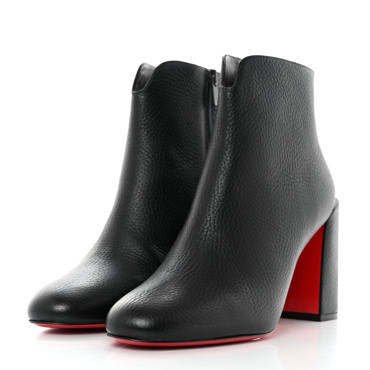 Christian Louboutin Pebbled Calfskin Castarika 85 Desert Ankle Boots 40 Black 3 of 8
