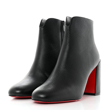 Christian Louboutin Pebbled Calfskin Castarika 85 Desert Ankle Boots 40 Black 3 of 8