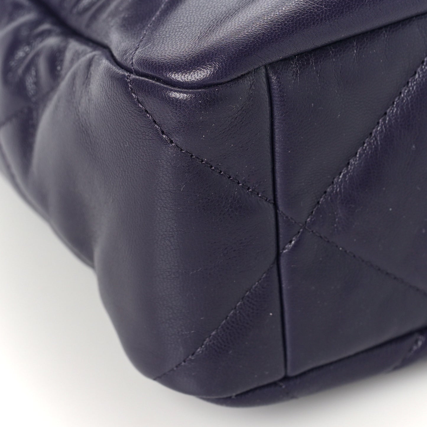 Goatskin Quilted Large Chanel 19 Flap Navy Blue