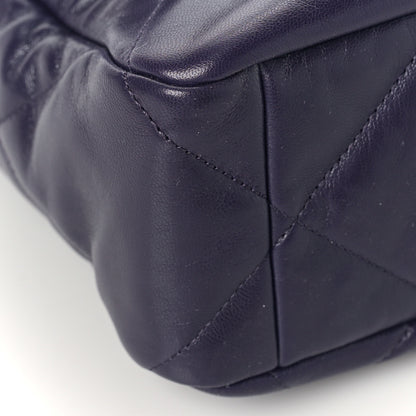 Chanel Goatskin Quilted Large Chanel 19 Flap Navy Blue 8 of 9