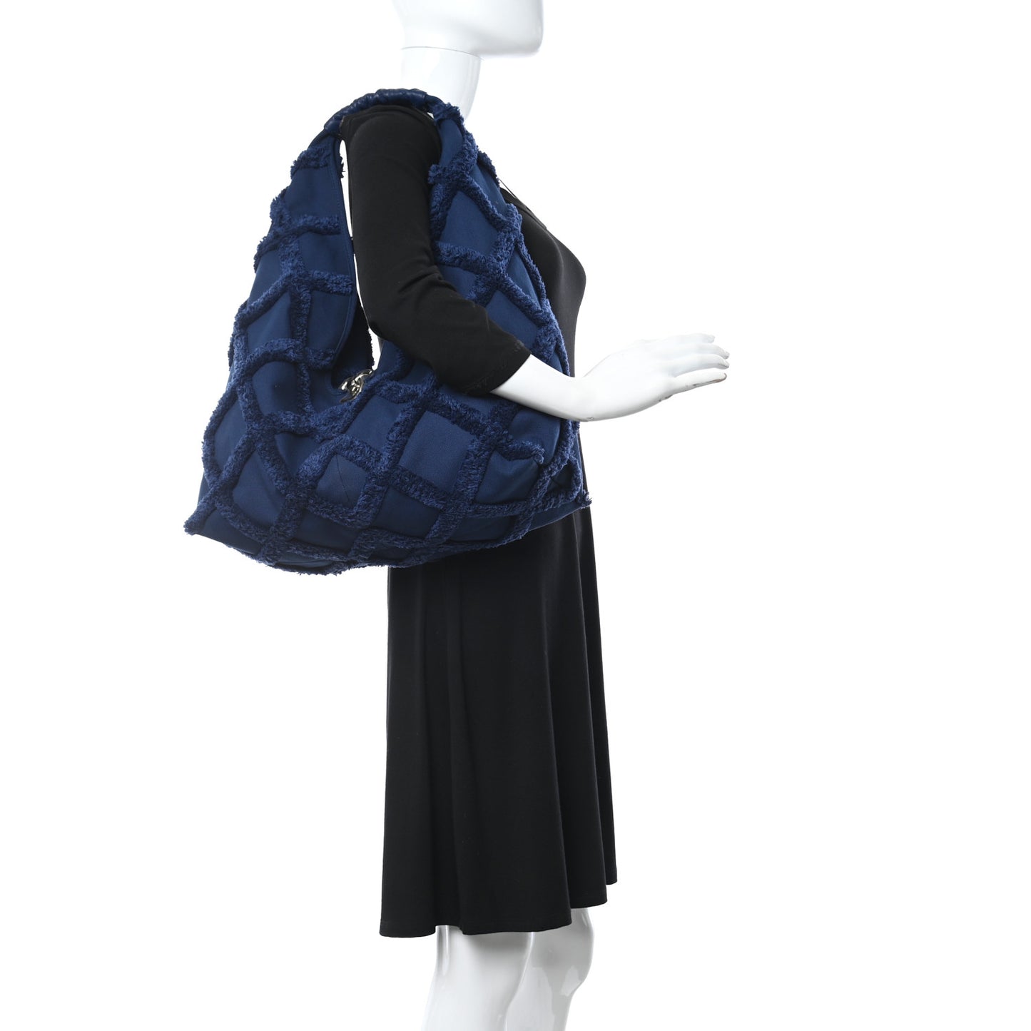 Cotton Canvas Large CC Embrace Hobo Navy