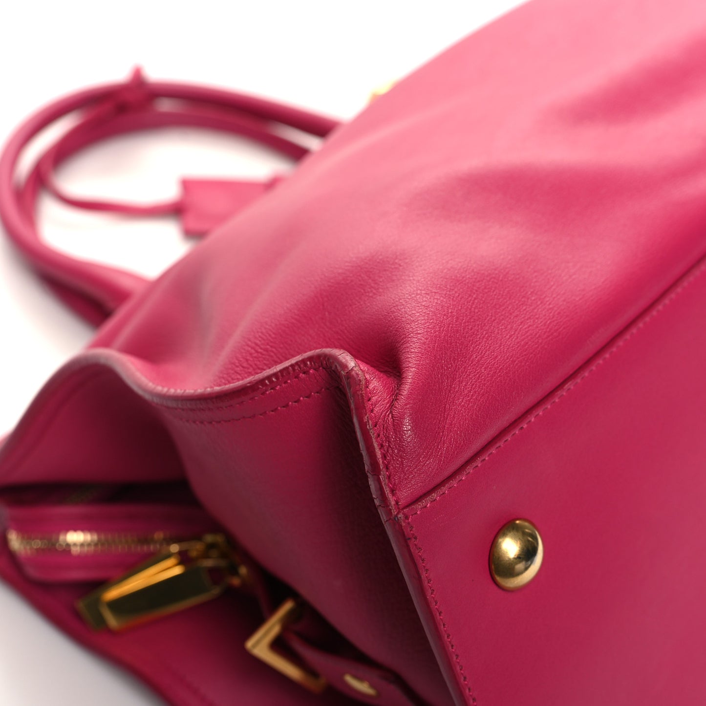 Calfskin Medium Classic Y Cabas Fuchsia
