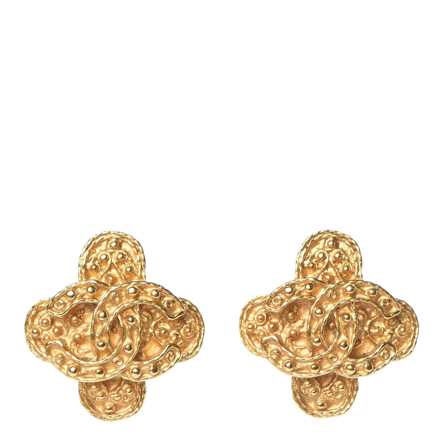 CC Cross Clip On Earrings Gold