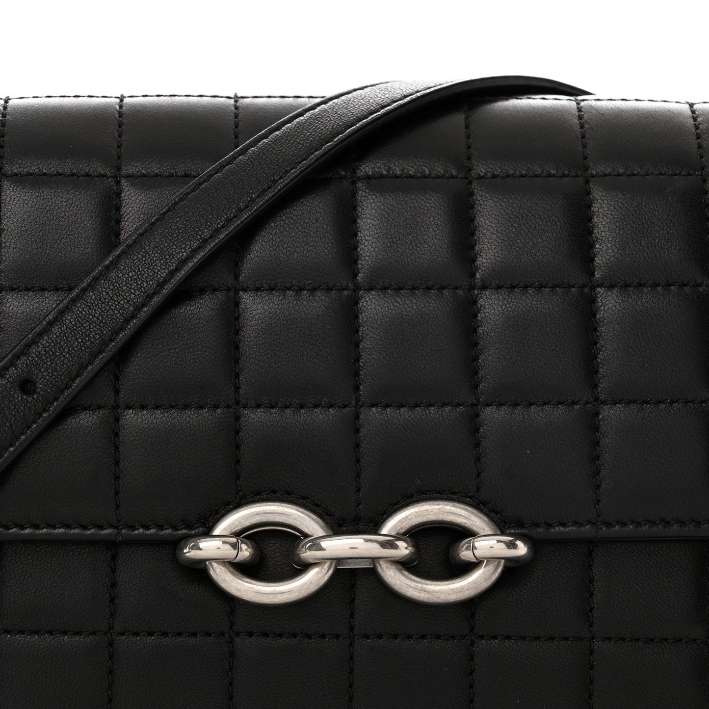Lambskin Quilted Le Maillon Satchel Black