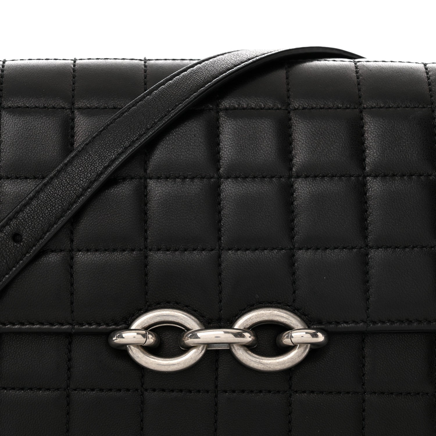 Saint Laurent Lambskin Quilted Le Maillon Satchel Black 8 of 10