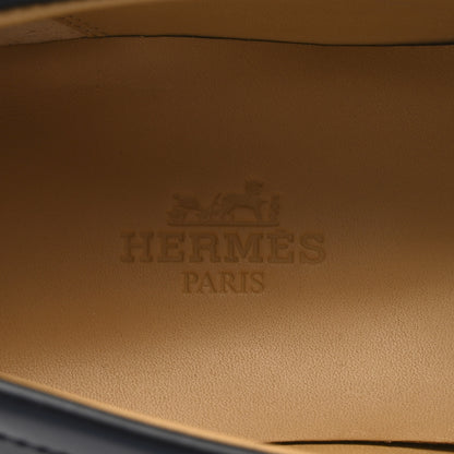 Hermes Calfskin Womens Impact Loafers 37.5 Black 8 of 10