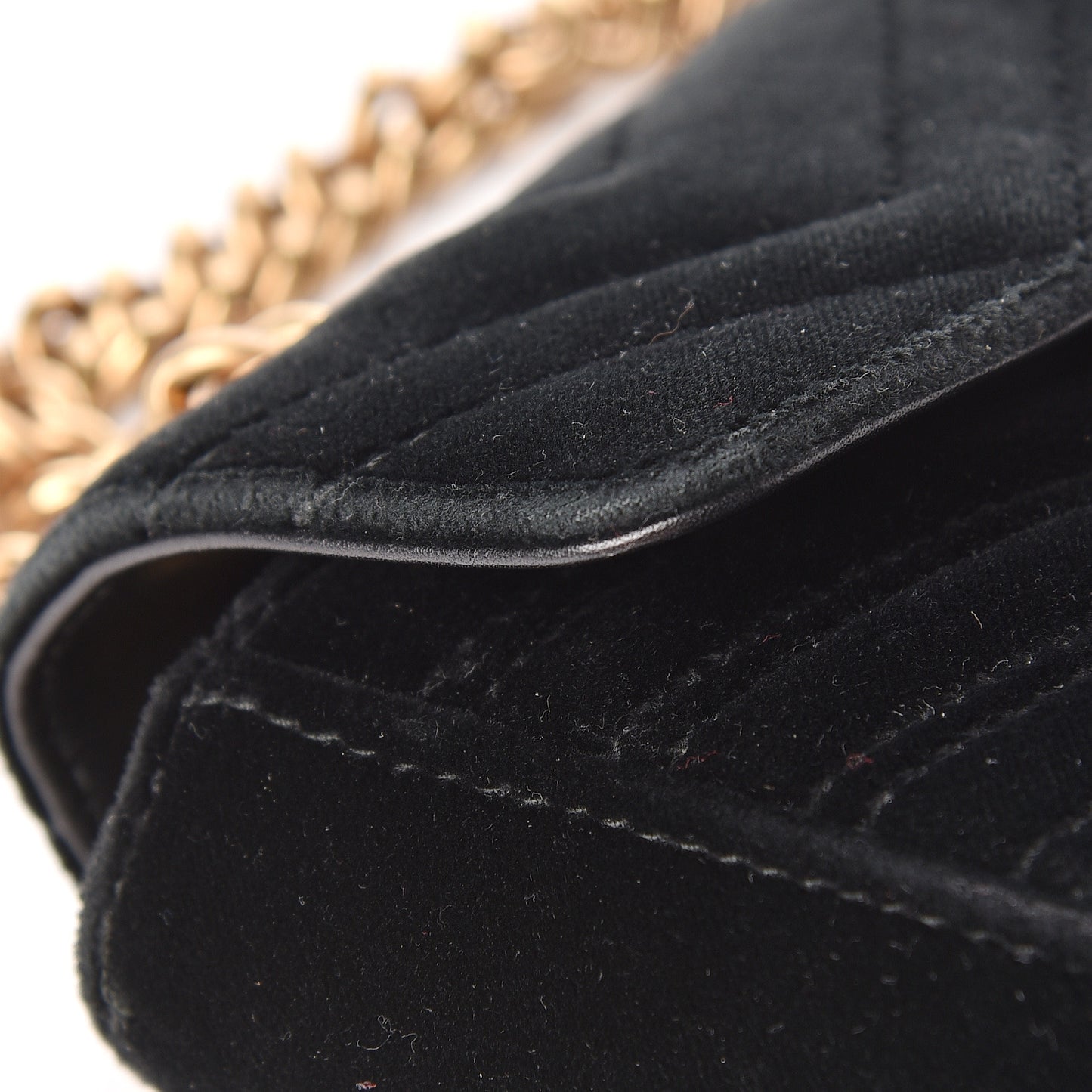 Velvet Matelasse Mini GG Marmont Shoulder Bag Black