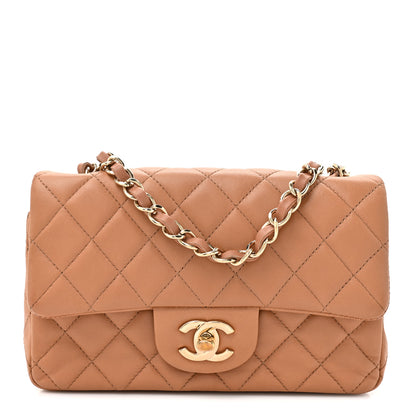 Chanel Lambskin Quilted Mini Rectangular Flap Brown 1 of 12