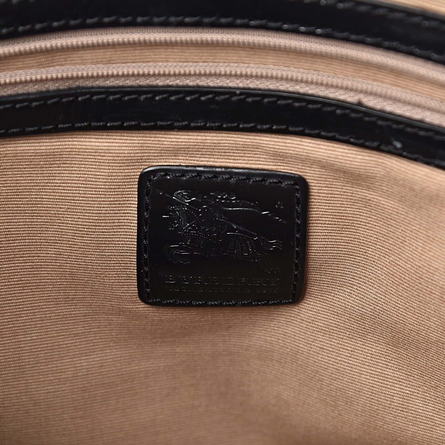 Burberry Patent Trim Nova Check Shopper Tote Black 6 of 16