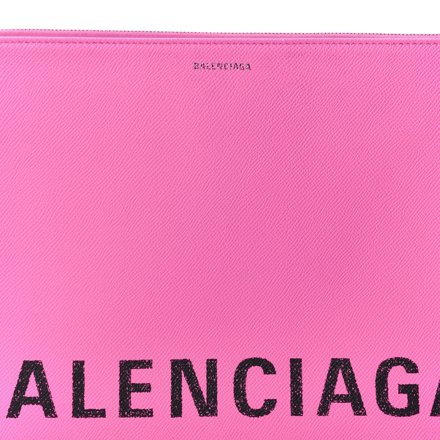 Balenciaga Calfskin Logo Large Zip Pouch Acid Pink 8 of 8