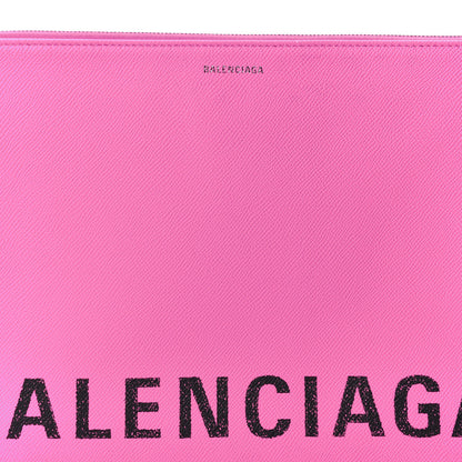 Balenciaga Calfskin Logo Large Zip Pouch Acid Pink 8 of 8