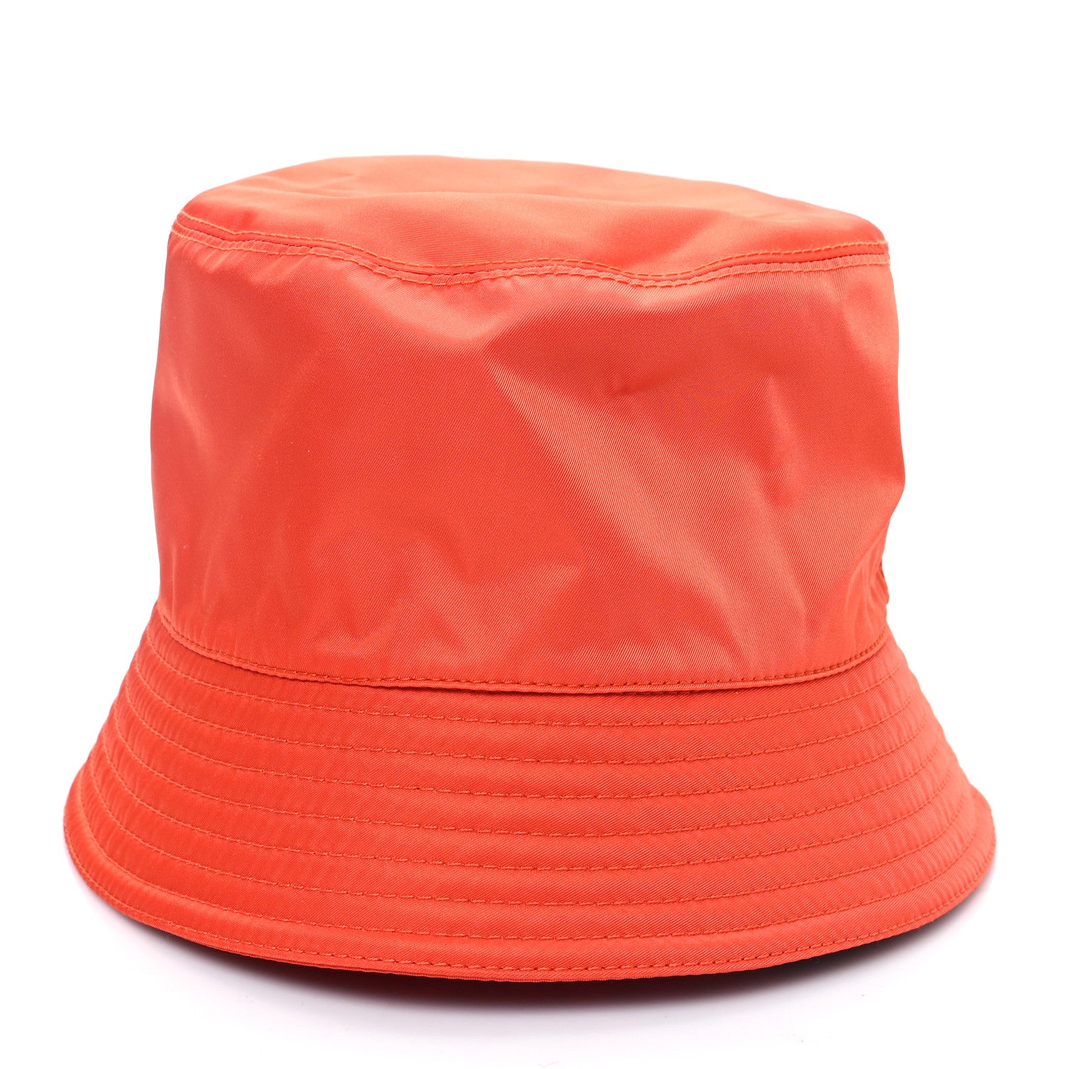 Prada Re-Nylon Metal Triangle Logo Womens Bucket Hat M Arancio 5 of 9