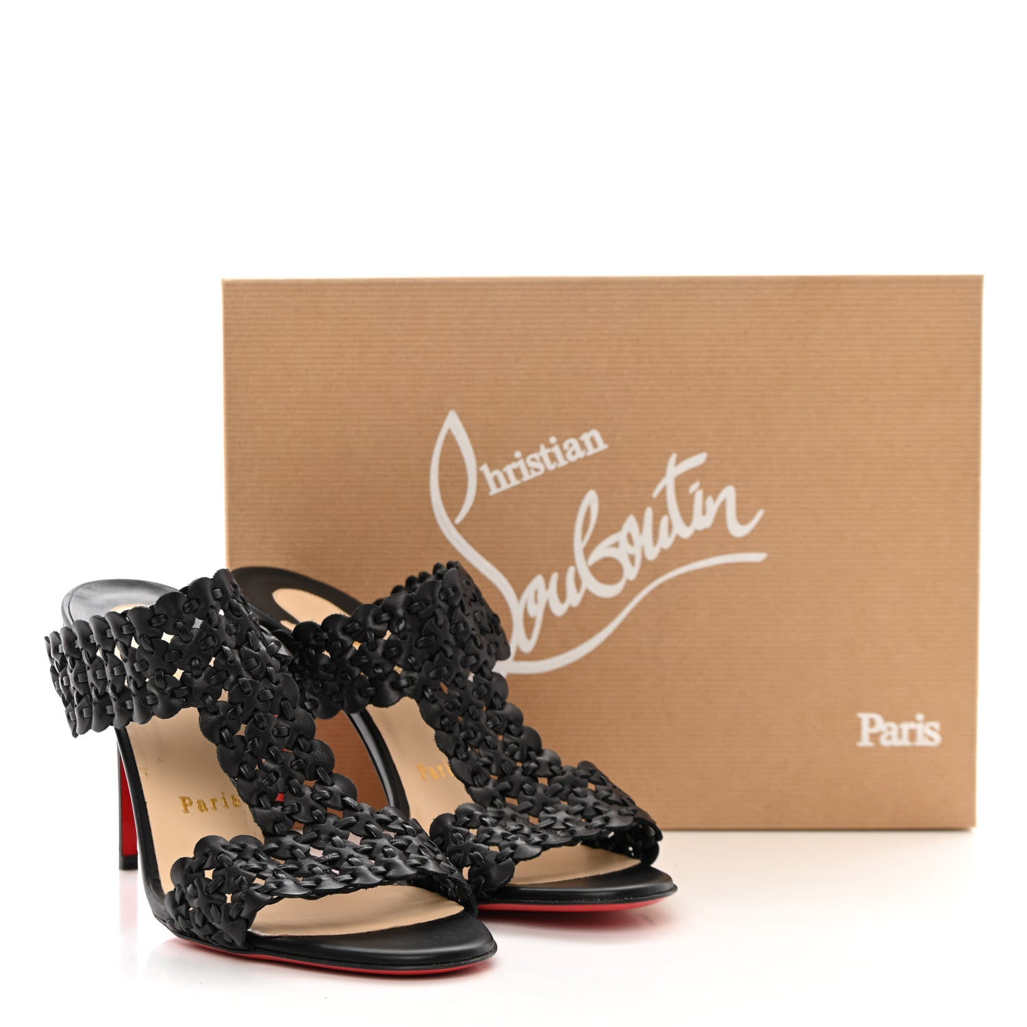 Christian Louboutin Kid Braided Calamazone 85 Sandals 40 Black 13 of 13