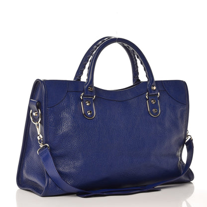 Balenciaga Chevre Gold Metallic Edge Hardware City Bleu Roi 4 of 8
