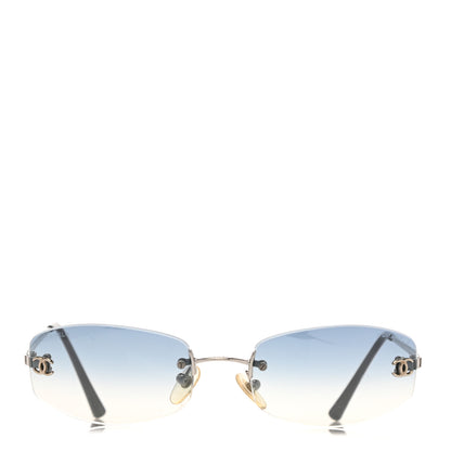 Chanel Metal Frameless Sunglasses 4002 Blue 2 of 8
