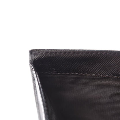 Prada Saffiano Metal French Flap Compact Wallet Black 10 of 10
