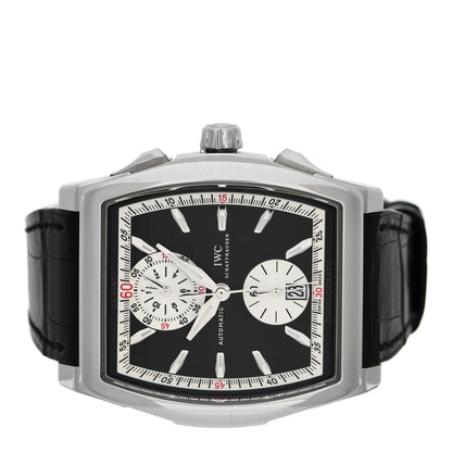 IWC Stainless Steel Alligator 43mm Da Vinci Chronograph Automatic Watch Black IW376403 2 of 5