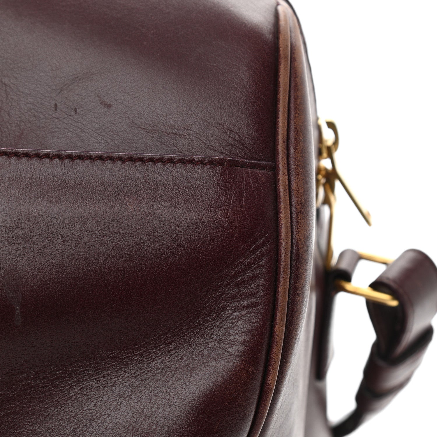 Saint Laurent Calfskin Classic Duffle 12 Wine 10 of 17