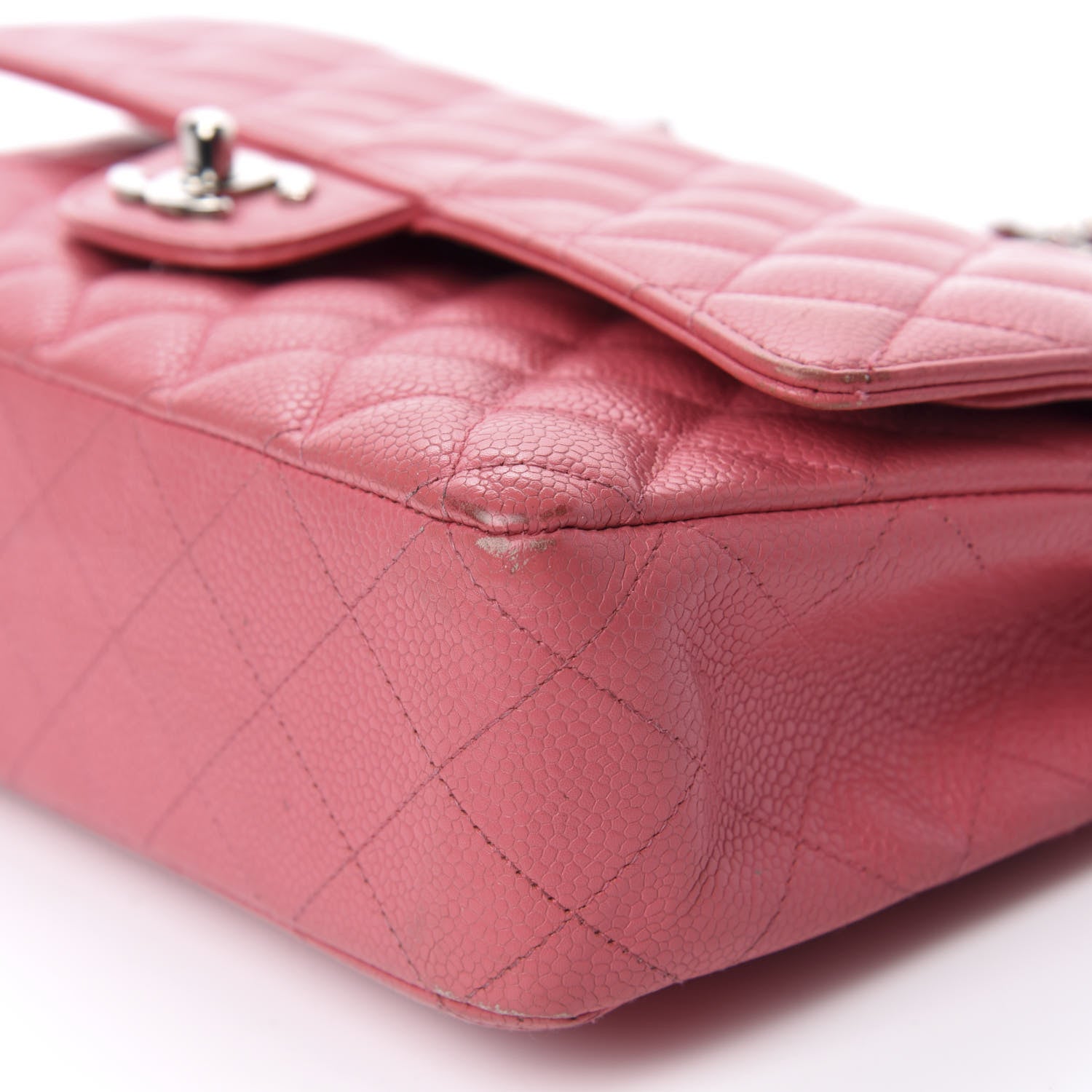 Chanel Caviar Quilted Medium Double Flap Dark Pink 7 of 14