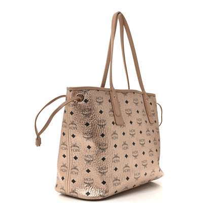 MCM Metallic Visetos Medium Liz Reversible Shopper Tote Champagne Gold 5 of 25