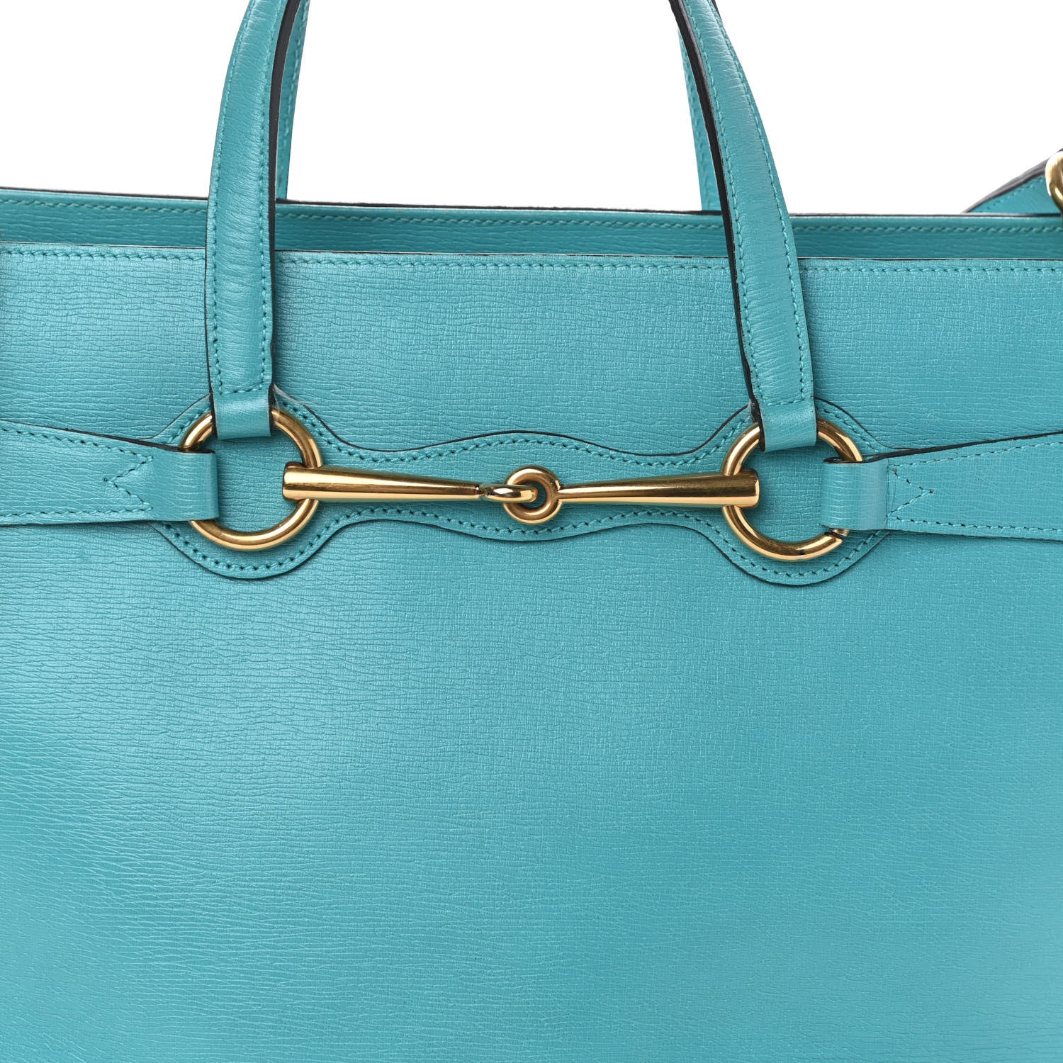 Gucci Textured Calfskin Medium Bright Bit Tote Blue 8 of 10