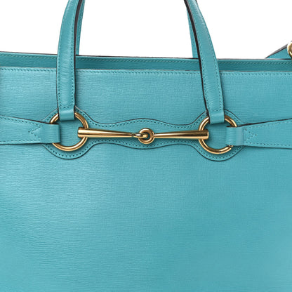 Gucci Textured Calfskin Medium Bright Bit Tote Blue 8 of 10