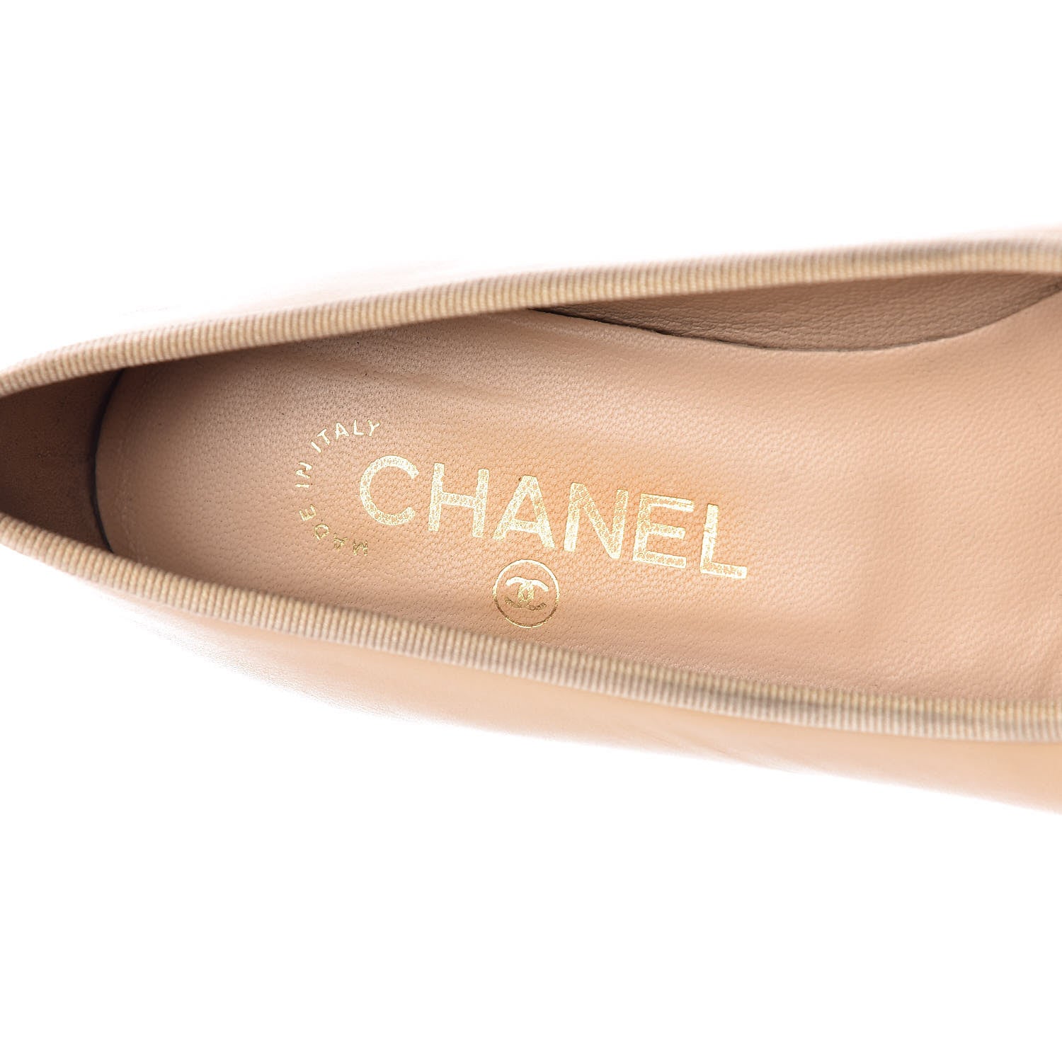 Chanel Lambskin Cap Toe Ballerina Flats 37 Beige Black 9 of 14