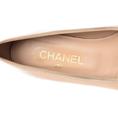 Chanel Lambskin Cap Toe Ballerina Flats 37 Beige Black 9 of 14