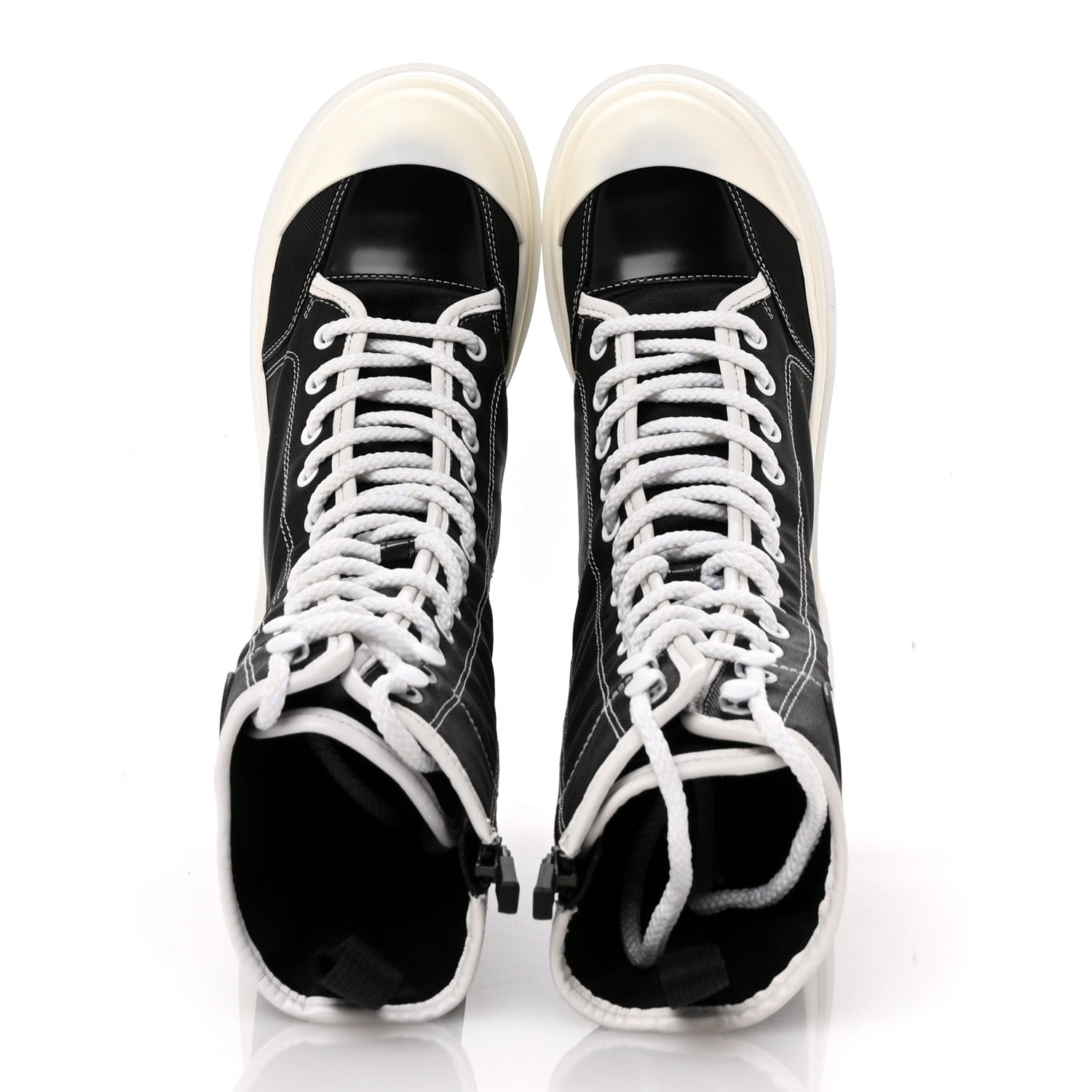 Christian Dior Technical Fabric Calfskin Womens D-Rise 35mm Tall Boots 36 Black White 2 of 9