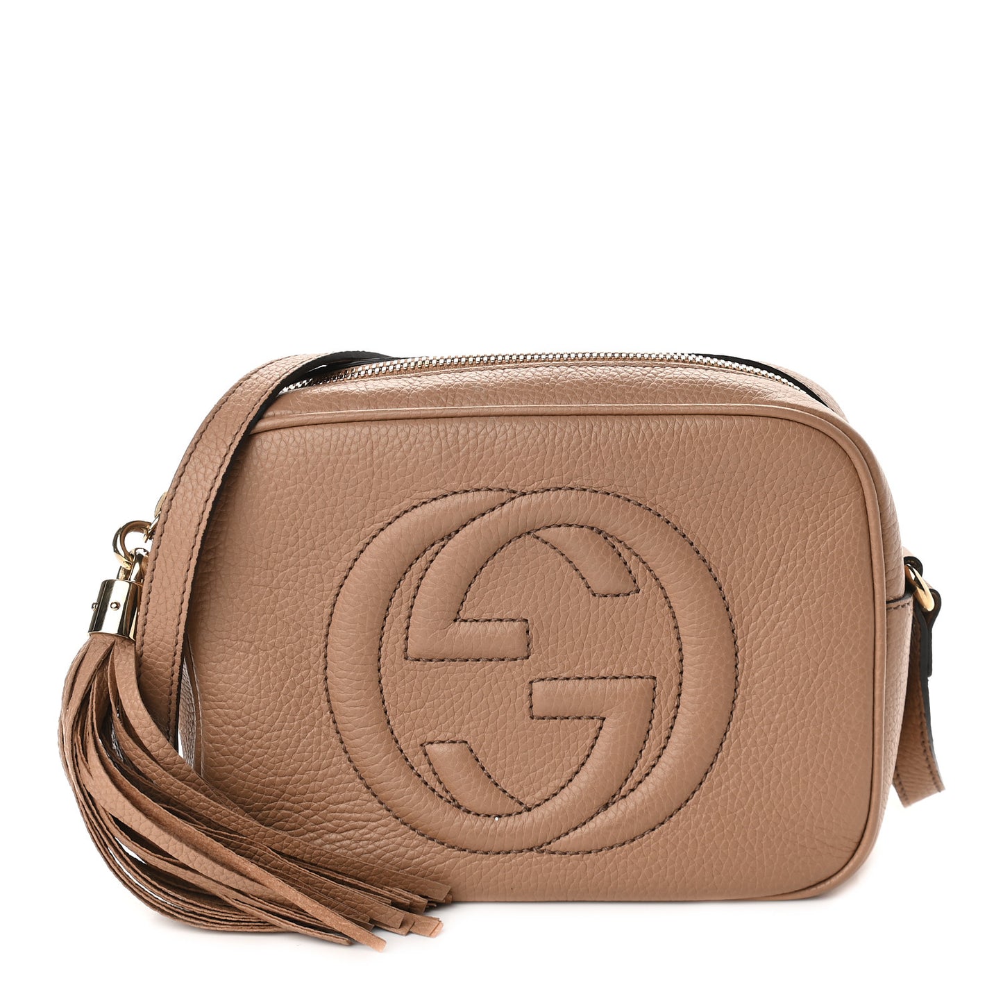 Pebbled Calfskin Small Soho Disco Bag Camelia