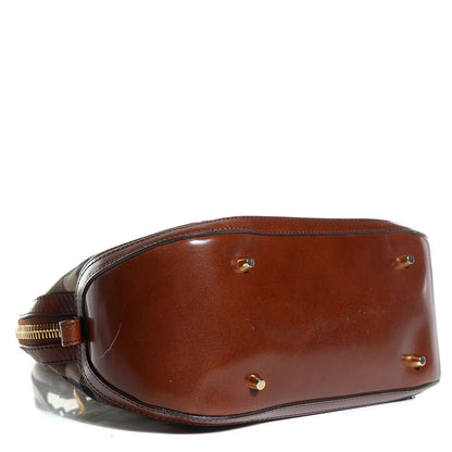 Burberry Bridle Calfskin House Check Small Orchard Bowling Bag Deep Claret 4 of 12