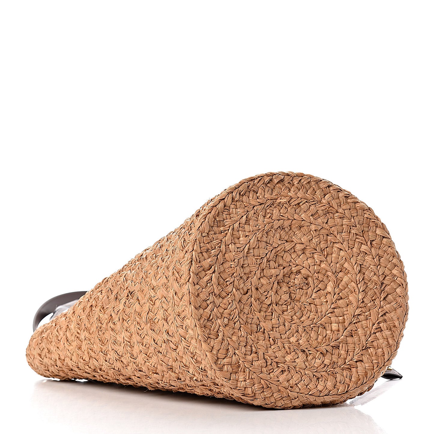 Raffia Calfskin Small Panier Tote Naturale Nut