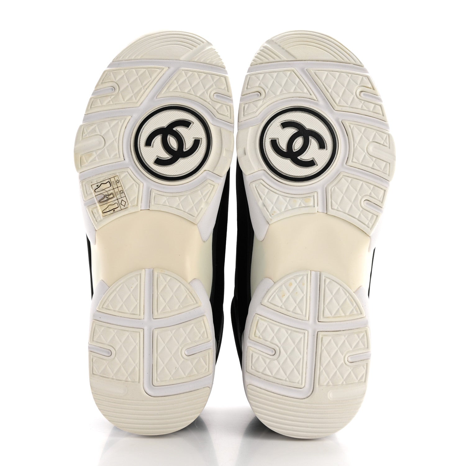 Chanel Lycra Fabric Womens CC Sneakers 37.5 Black White Pink 5 of 9