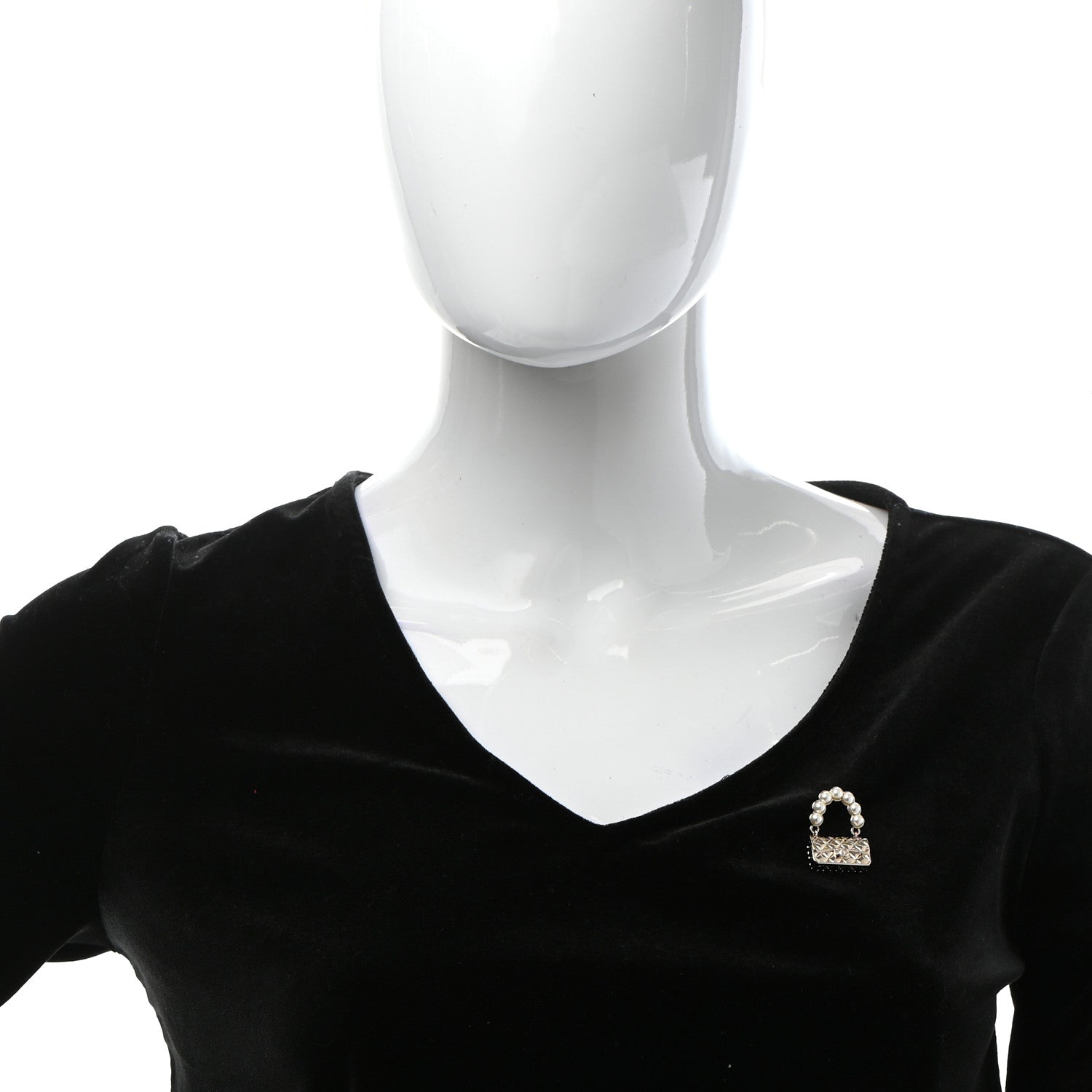Chanel Pearl Quilted Flap Brooch Gold 2 of 5