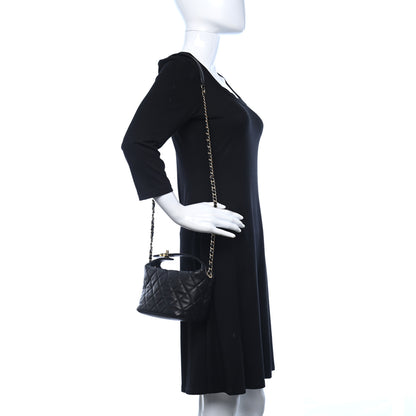 Chanel Lambskin Quilted Small Perfect Meeting Hobo Black 2 of 10