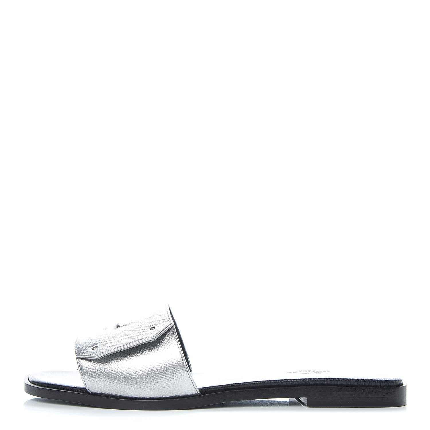 Hermes Epsom View Sandals 38 Argent 1 of 10