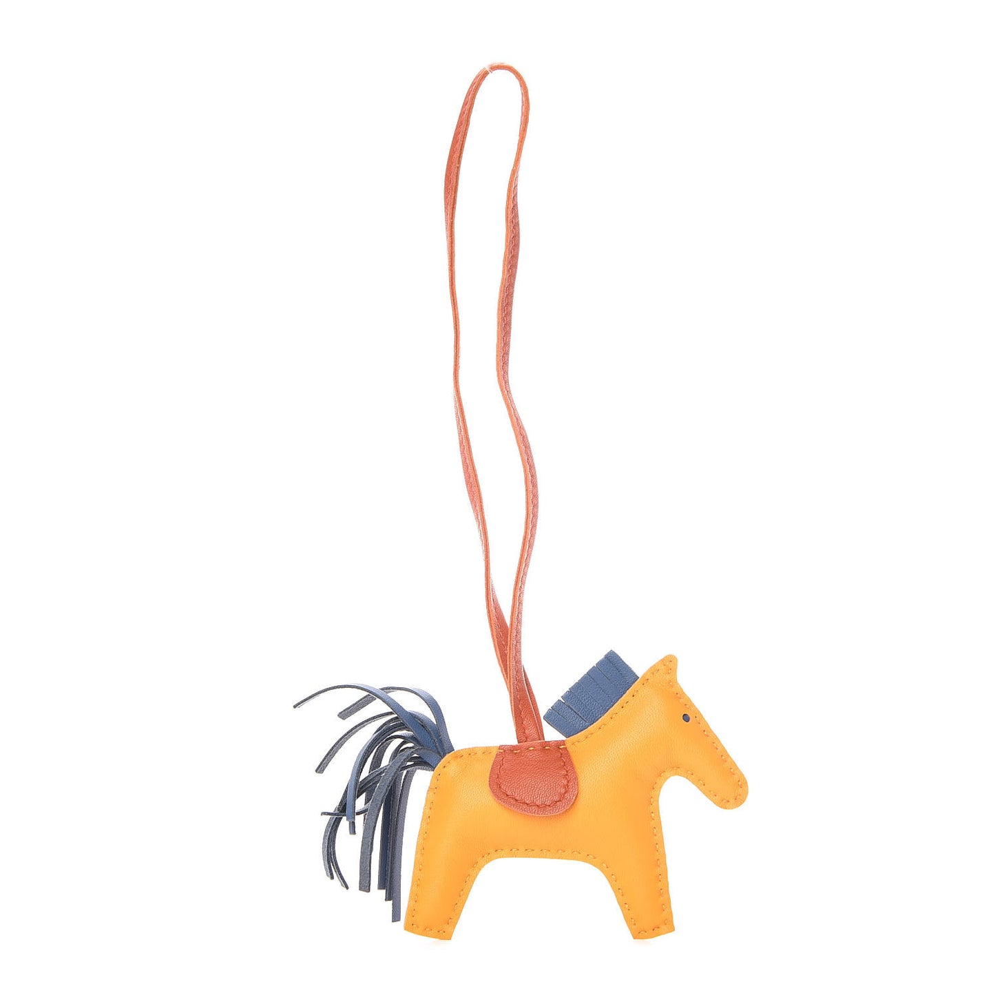 Milo Lambskin Grigri Rodeo Horse Bag Charm PM Jaune D'Or Bleu Agate Cornaline