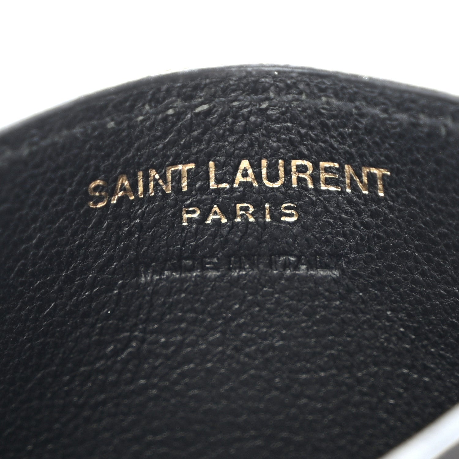 Saint Laurent Grain De Poudre Matelasse Chevron Monogram Credit Card Case Black 6 of 11