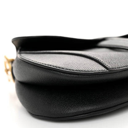 Christian Dior Grained Calfskin Saddle Bag Black 9 of 11