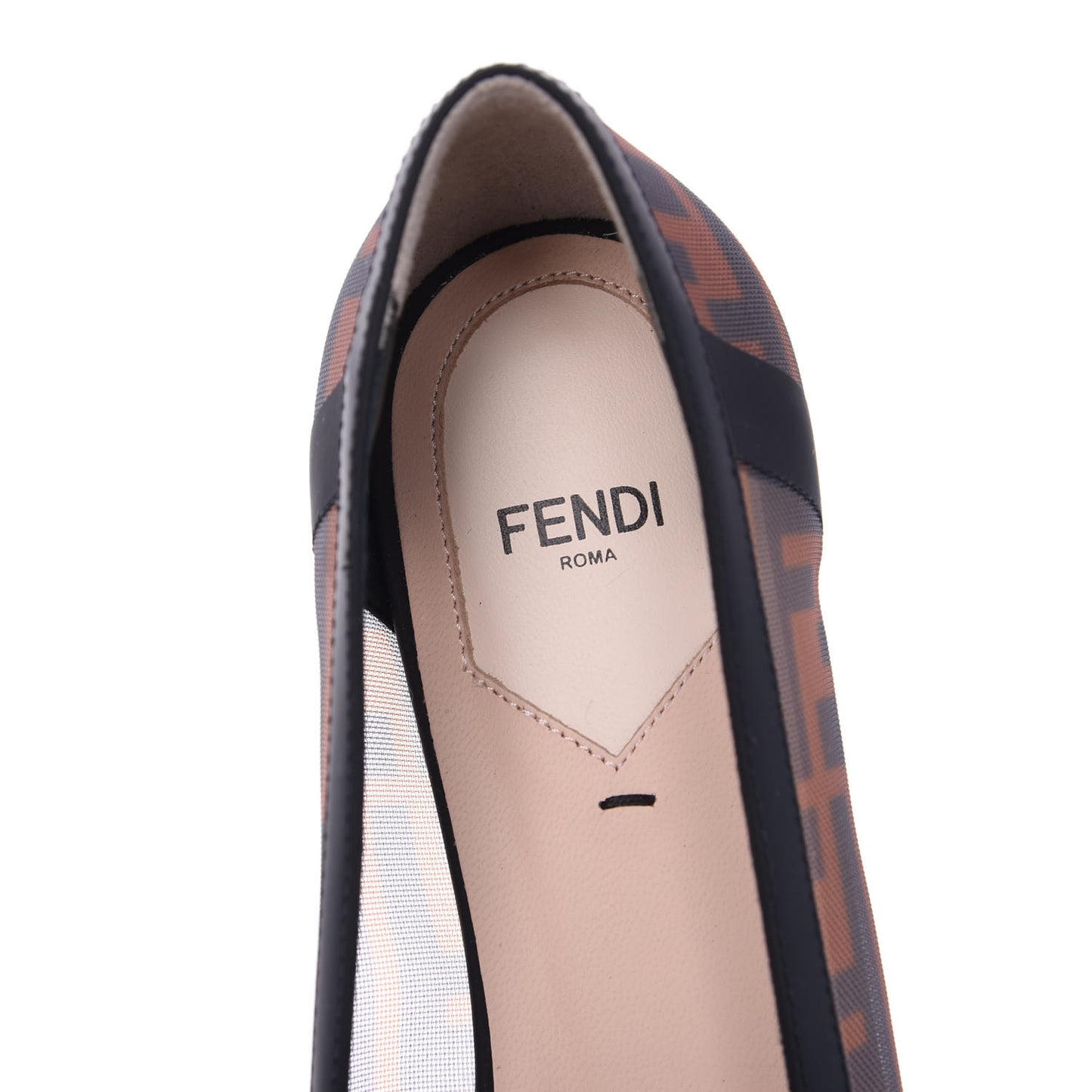 Mesh FF Skimmer Ballerina Flats 39 Tobacco Moro Black