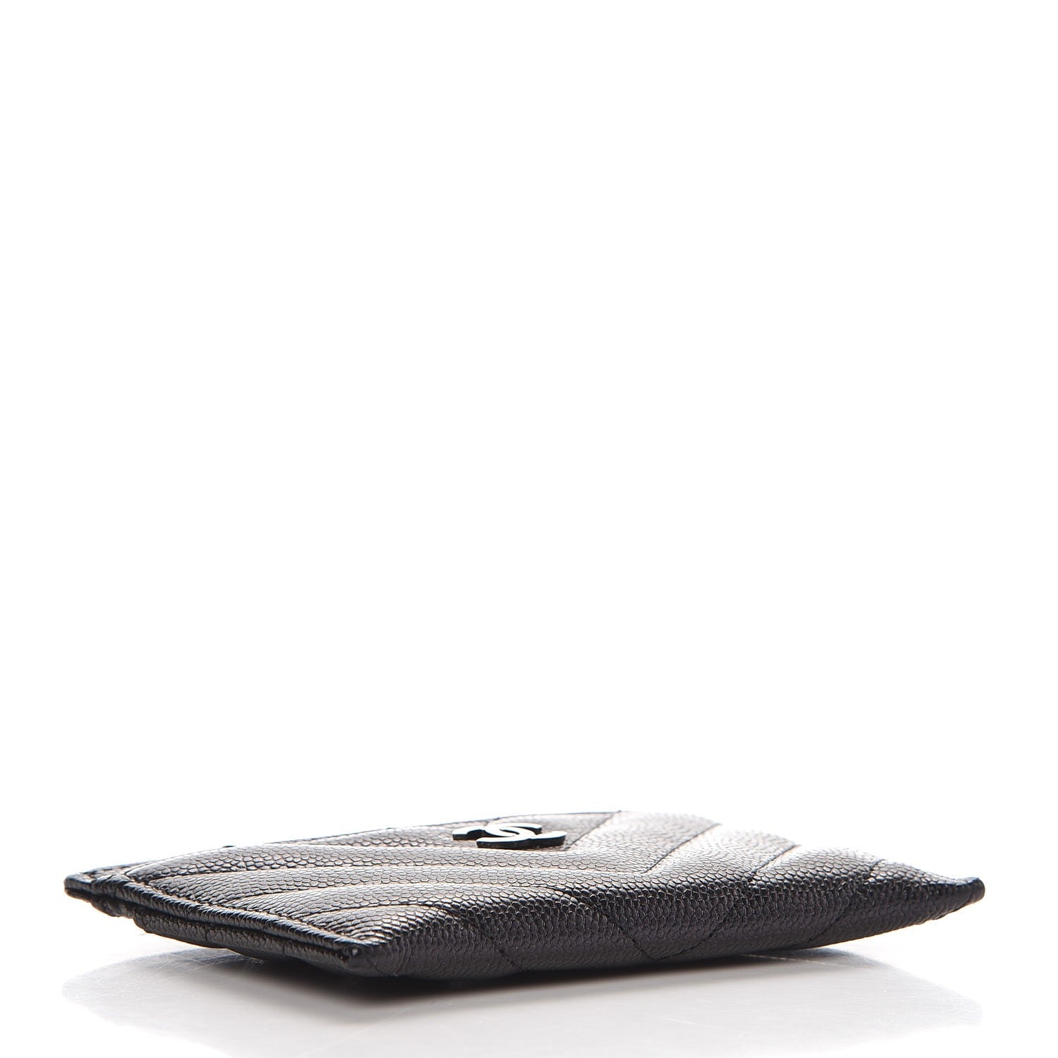 Chanel Iridescent Caviar Chevron Quilted Card Holder Black 4 of 10