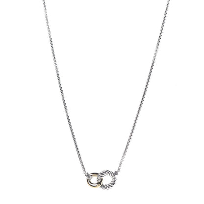 David Yurman Sterling Silver 18K Yellow Gold Belmont Pendant Necklace 1 of 7