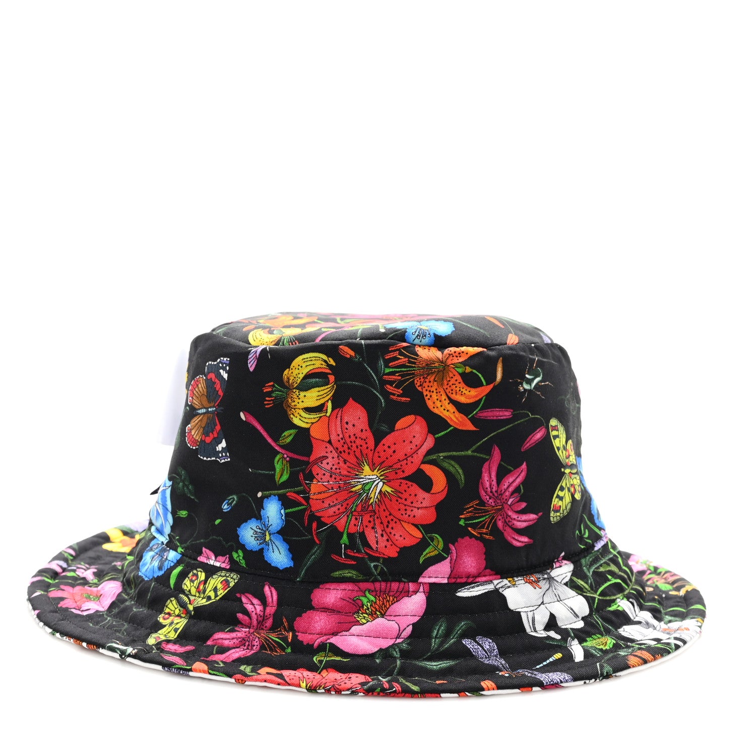 Gucci Silk Monogram Bob Reversible Flora Bucket Hat L White Multicolor 6 of 11