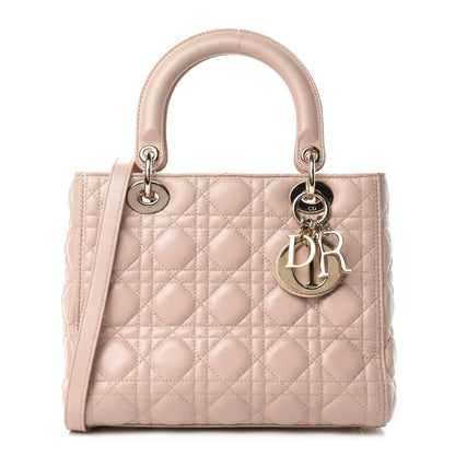 Christian Dior Lambskin Cannage Medium Lady Dior Light Pink 1 of 11