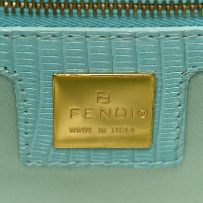 Fendi Fabric Lizard Studded Spider Baguette Tortora Celeste 6 of 15