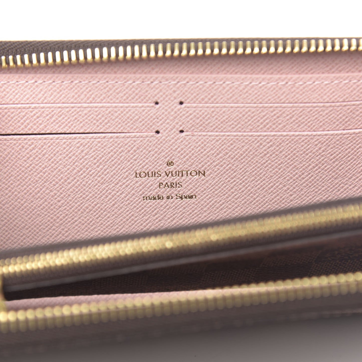 Damier Ebene Clemence Wallet Rose Ballerine
