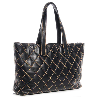 Chanel Calfskin Wild Stitch Large Tote Black 3 of 7