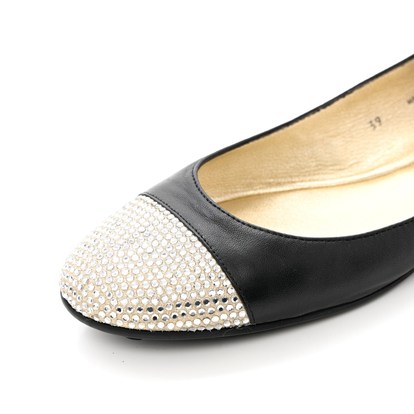 Suede Crystal Weber Flats 39 Black